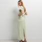 Vestido midi frunces