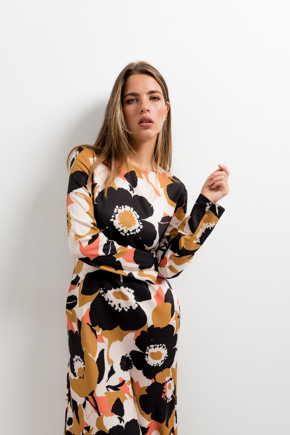 Vestido midi estampado floral