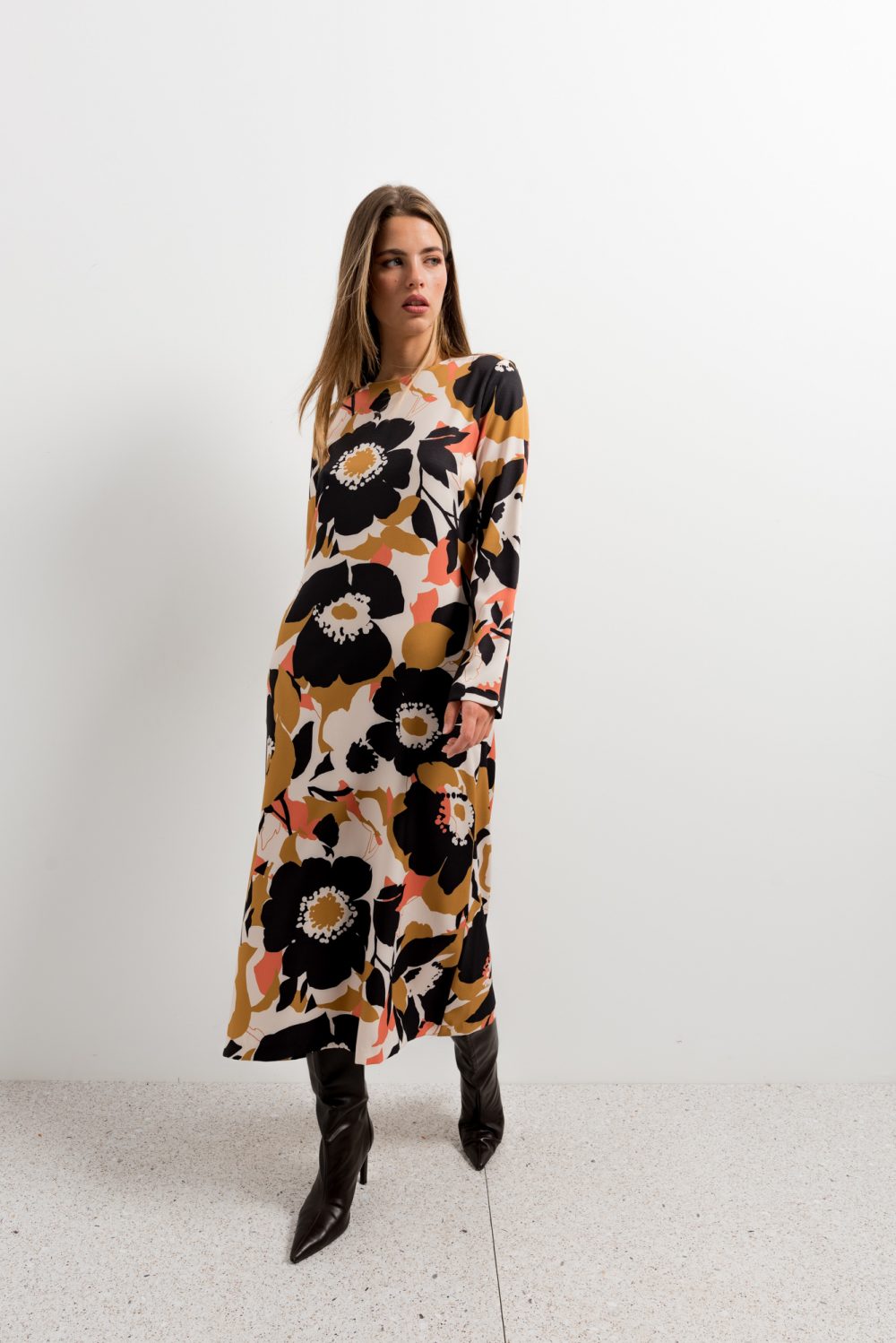 Vestido midi estampado floral