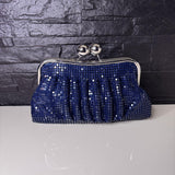 Clutch brillo azul marino